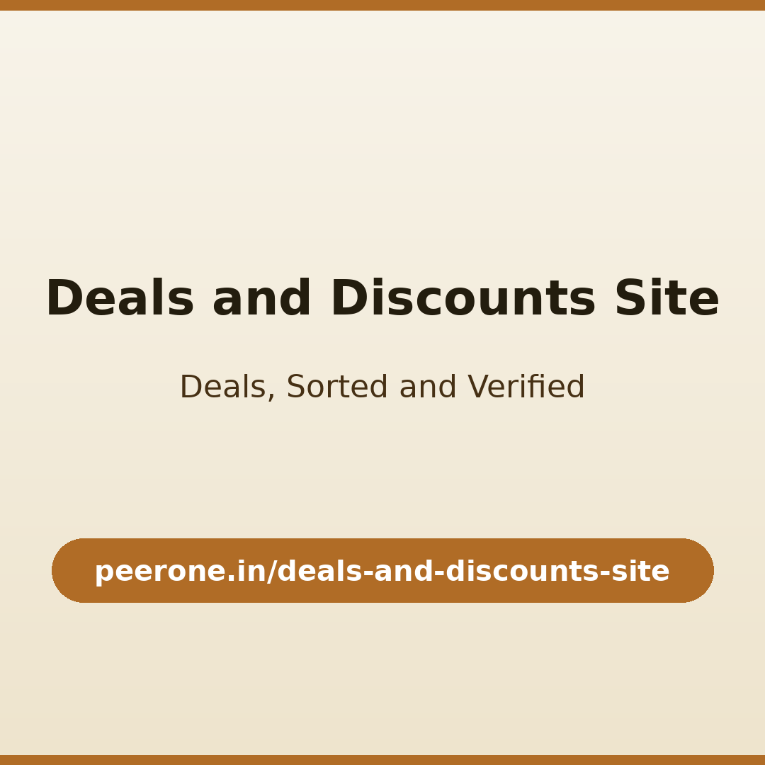 Deals, Sorted and Verified